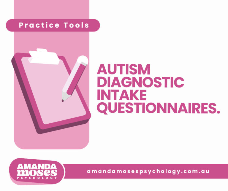 Autism intake questionnaires resource cover
