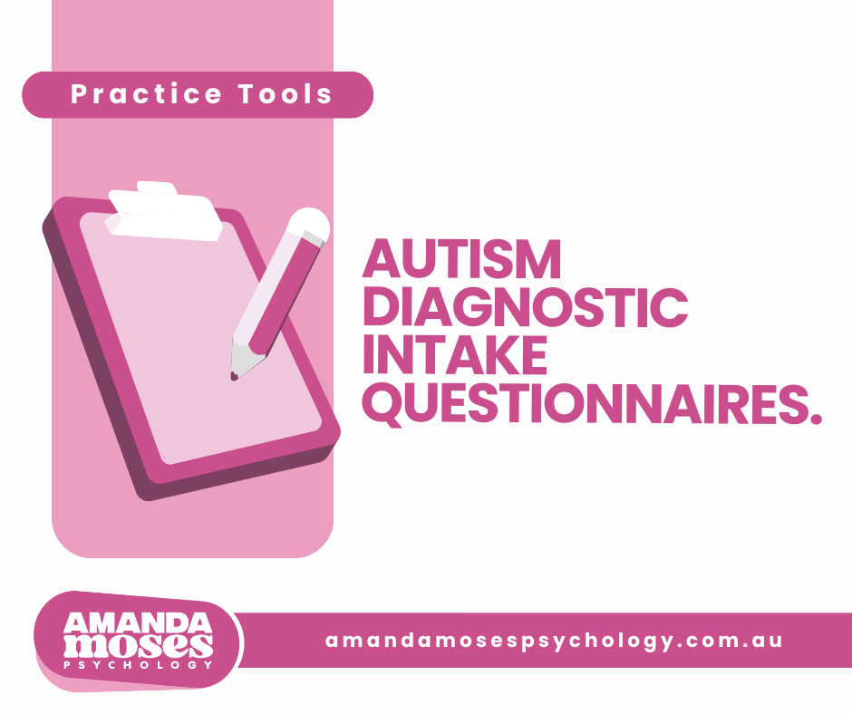 Autism intake questionnaires resource cover